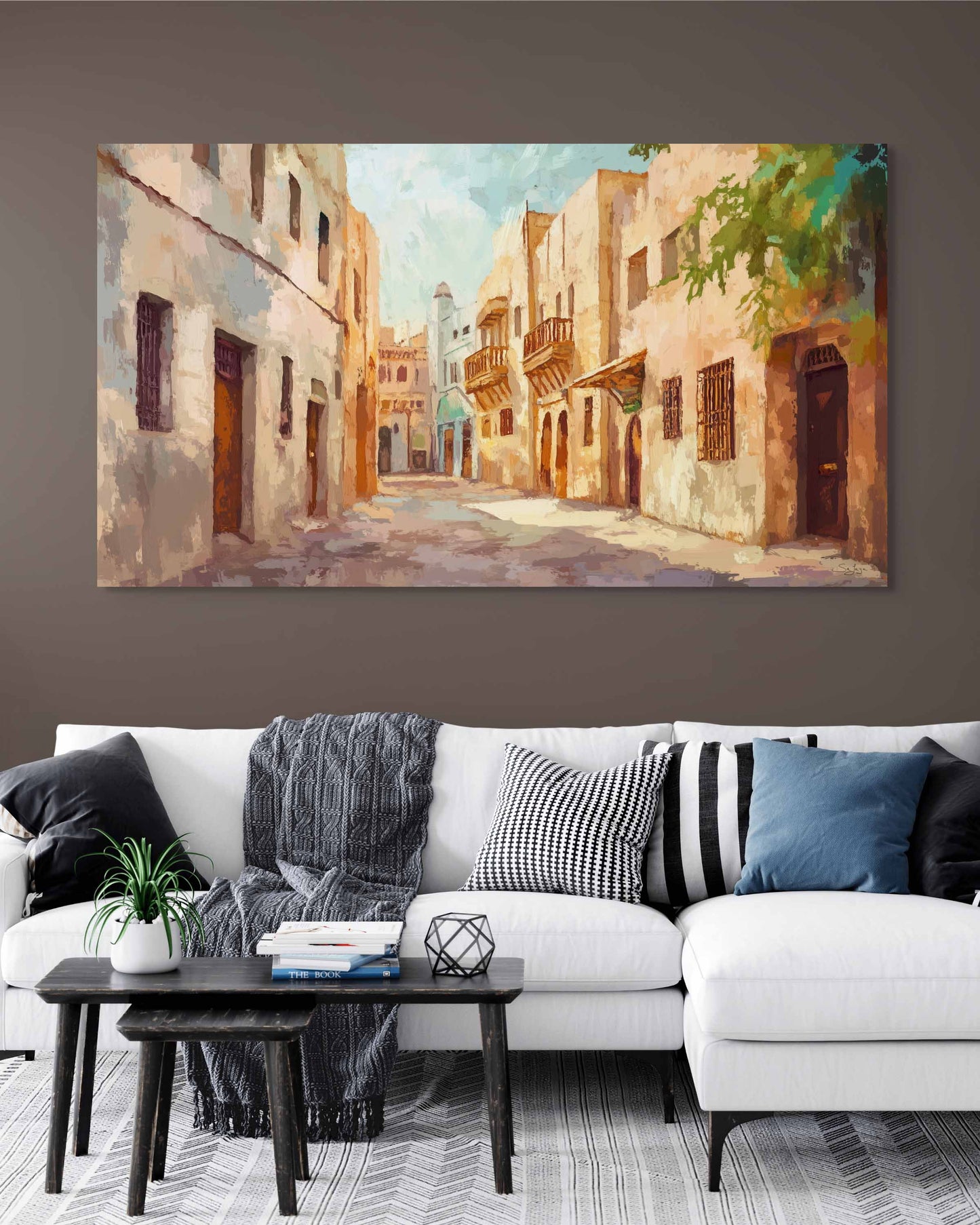 Elegant Impressionism-style artwork of Al Balad, Saudi Arabia – Flow Edition V3 by Safaya