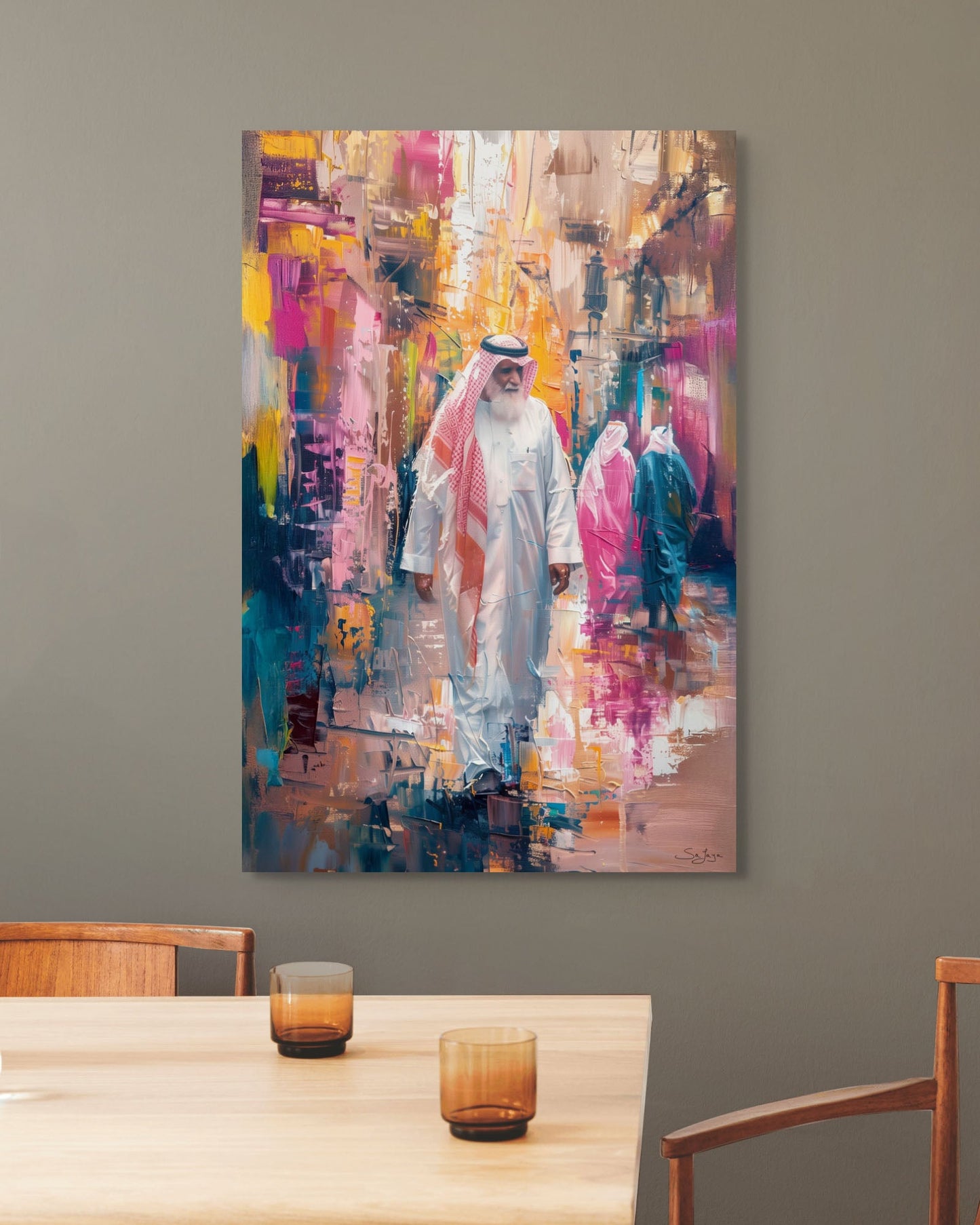 Graceful Impressionism portrait of an elderly Saudi man from Saudi Arabia – Flow Edition V5 by Safaya