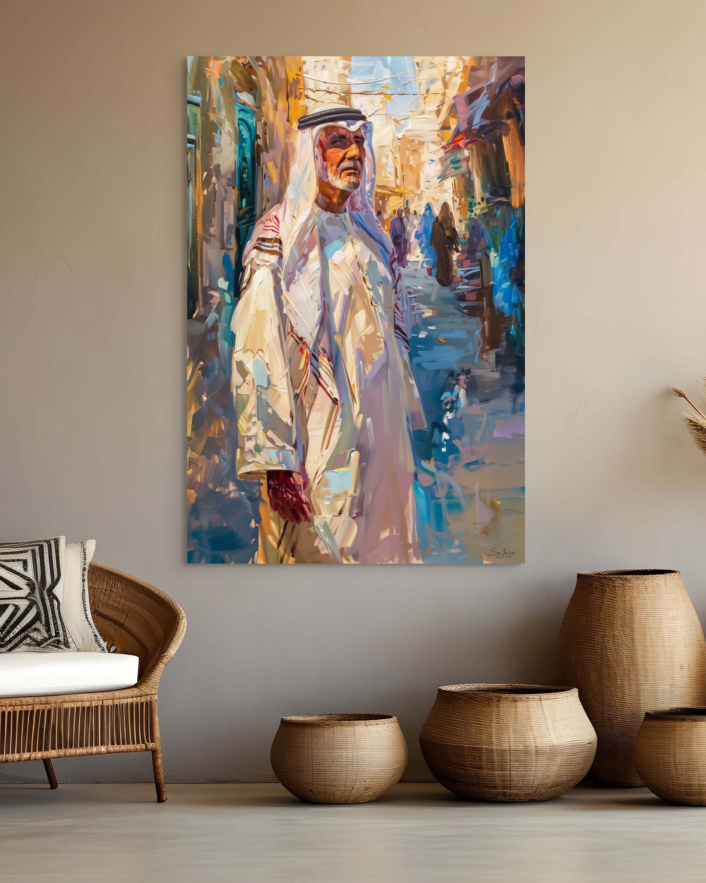 Refined Impressionism portrait of an elderly Saudi man from Saudi Arabia – Legacy Edition V4 by Safaya