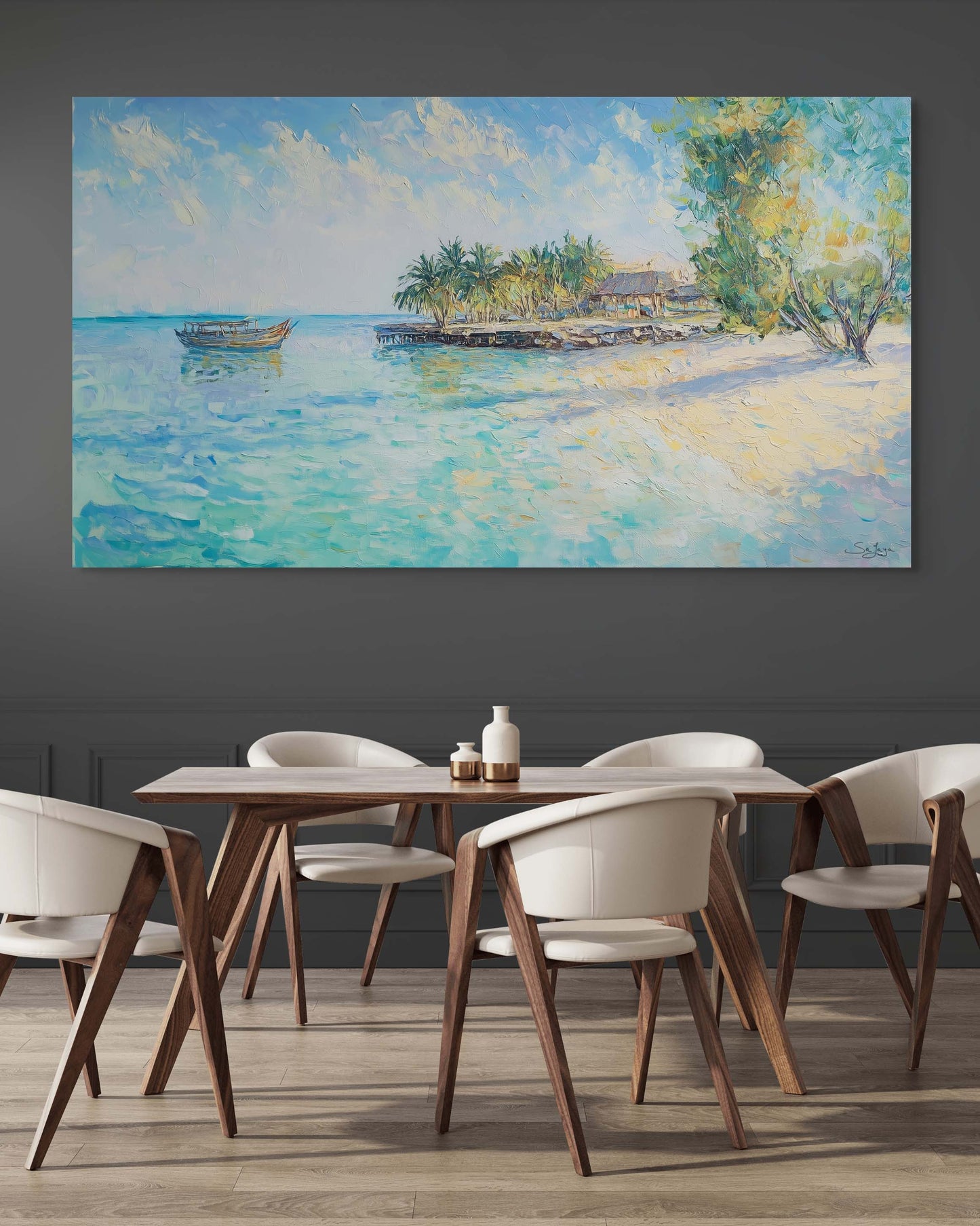 Captivating Impressionism-style artwork of Farasan Island, Saudi Arabia – Flow Edition V3 by Safaya