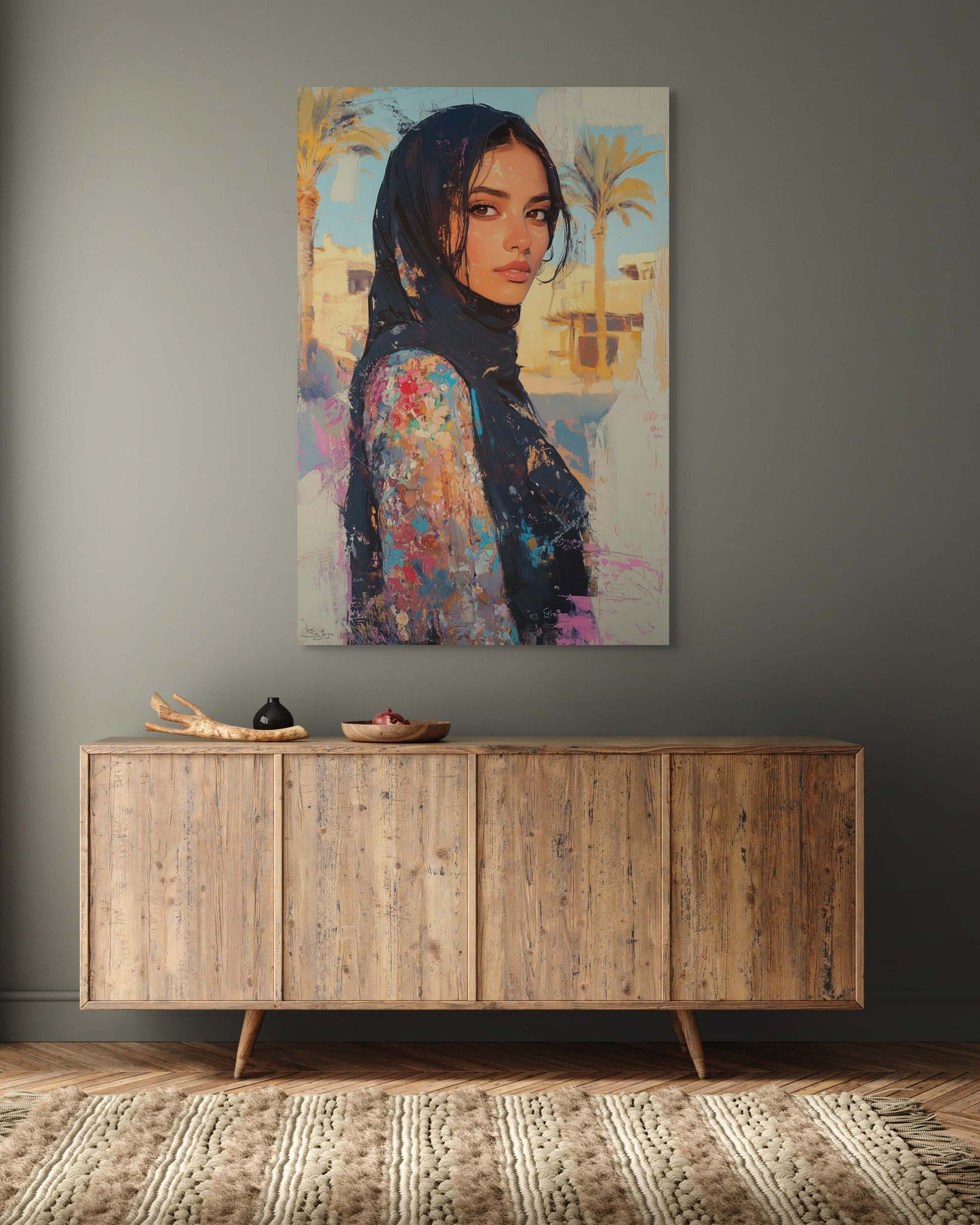 Elegant Impressionism portrait of a Saudi woman from Saudi Arabia – Flow Edition V5 by Safaya