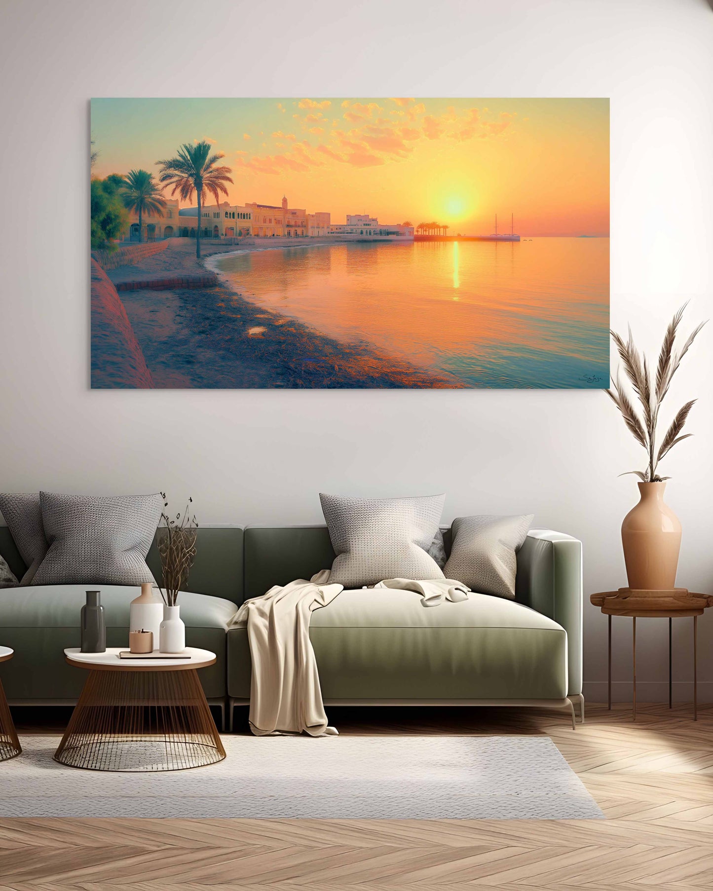 Captivating Impressionism-style artwork of Yanbu, Saudi Arabia – Flow Edition V1 by Safaya