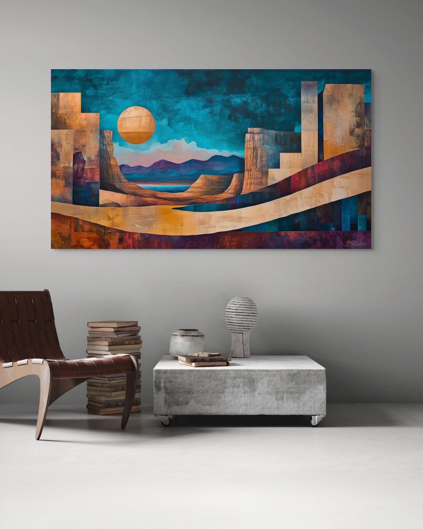 Expressive Abstract Art of Edge of the World, Saudi Arabia – Flow Edition V1 by Safaya