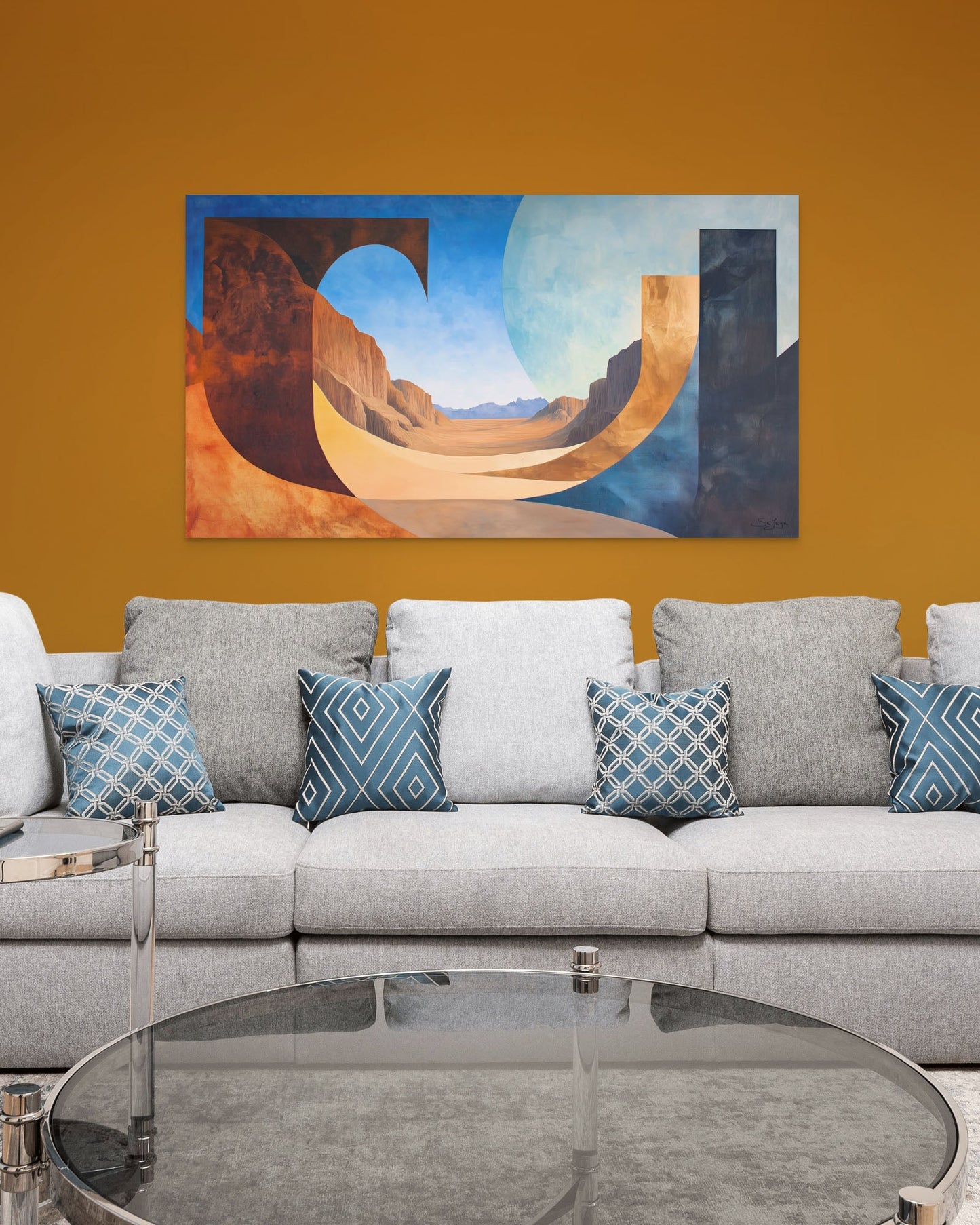 Expressive Abstract Art of Edge of the World, Saudi Arabia – Flow Edition V3 by Safaya
