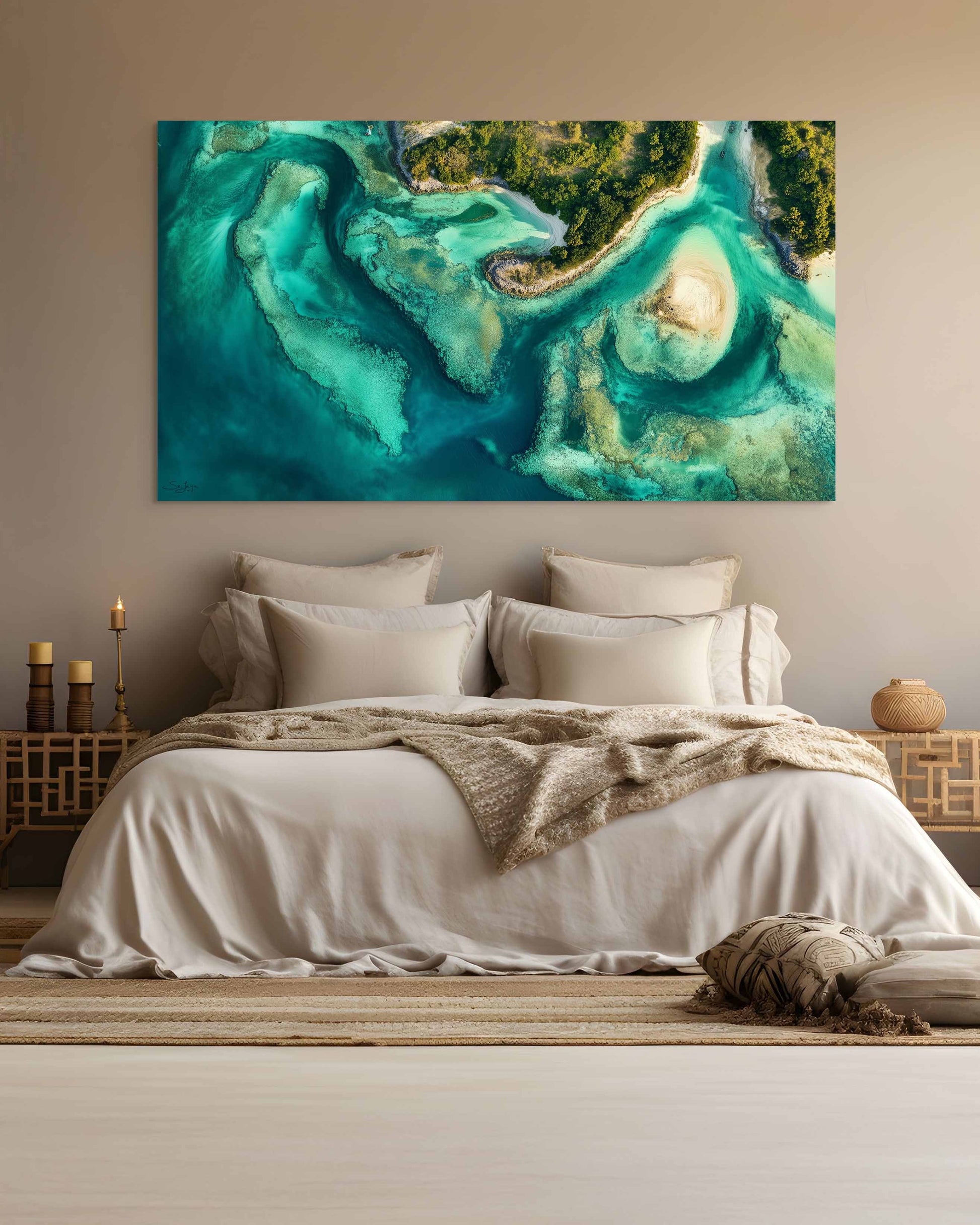 Expressive Abstract Art of Farasan Island, Saudi Arabia – Flow Edition V2 by Safaya