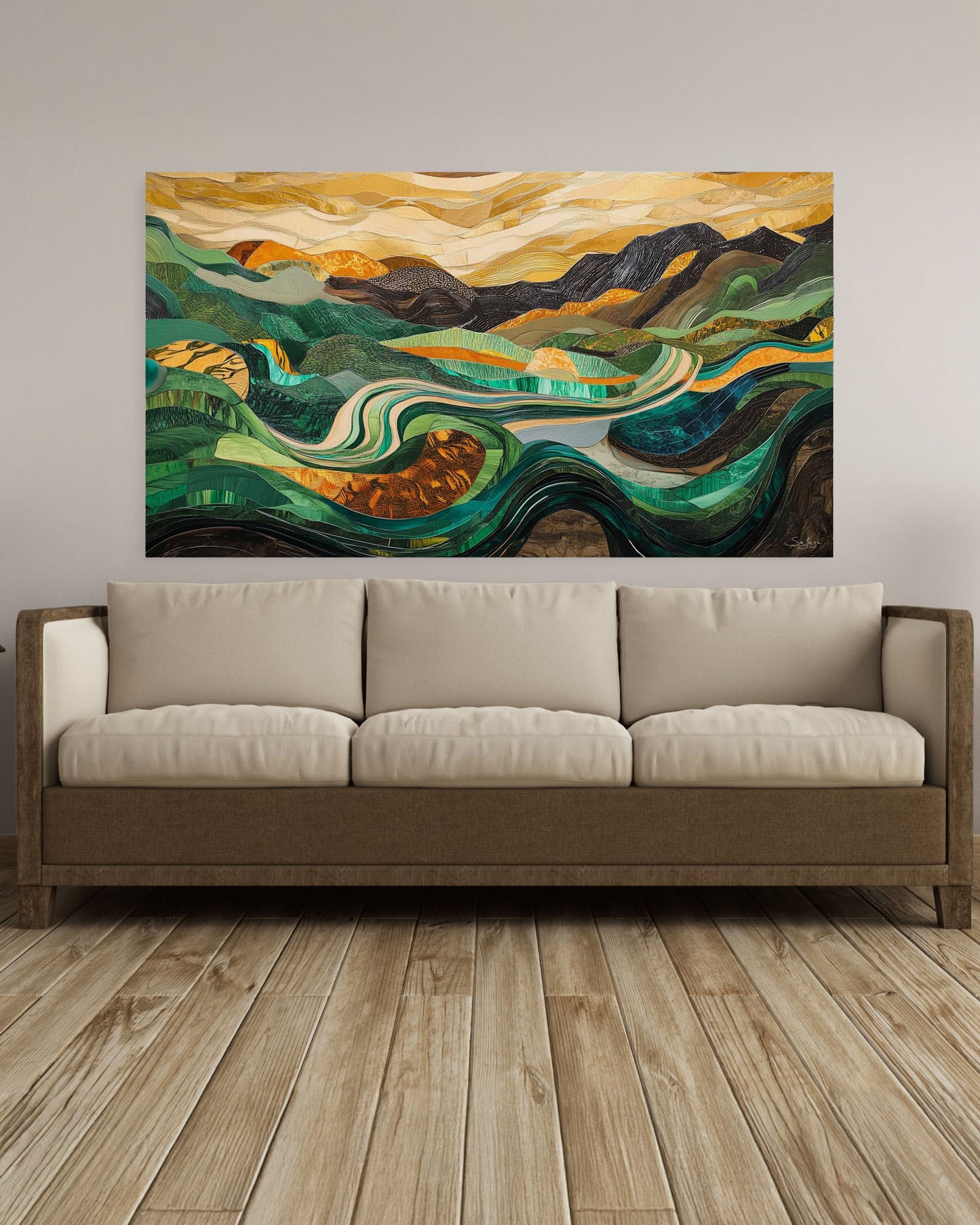 Expressive Abstract Art of Taif Mountains, Saudi Arabia – Crown Edition V1 by Safaya