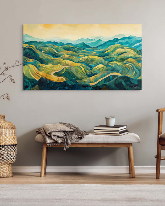 Expressive Abstract Art of Taif Mountains, Saudi Arabia – Flow Edition V3 by Safaya