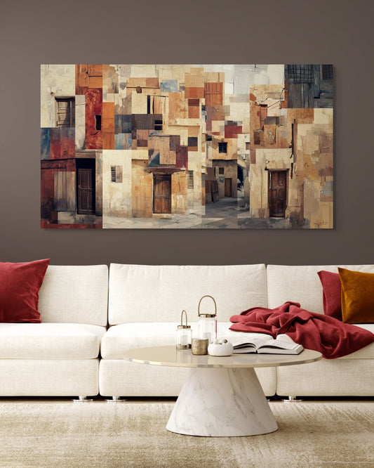Bold Cubism-style artwork of Al Balad, Saudi Arabia – Crown Edition V2 by Safaya