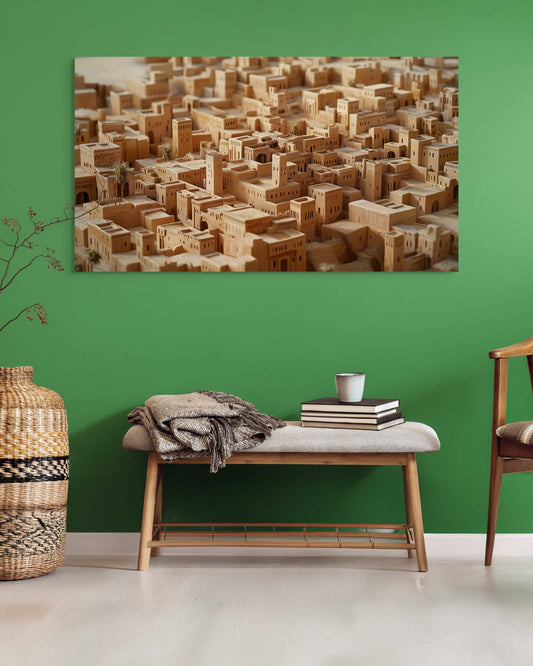 Bold Cubism-style artwork of Diriyah, Saudi Arabia – Flow Edition V1 by Safaya