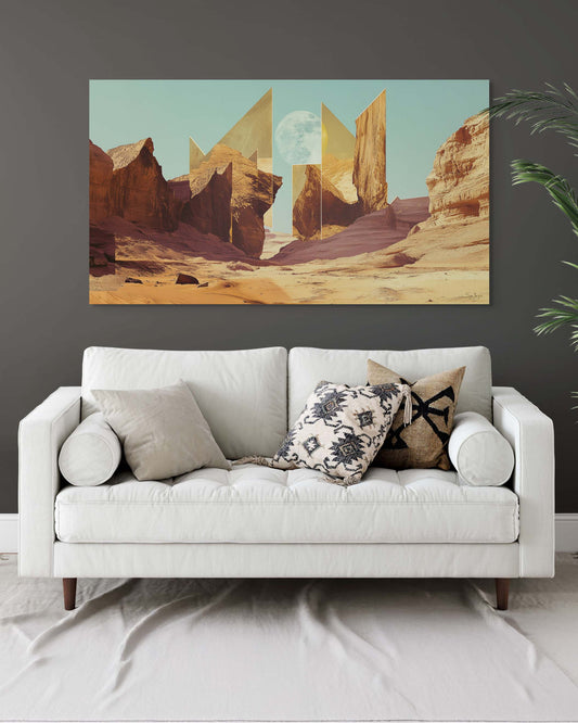 Striking Cubism-style artwork of Edge of the World, Saudi Arabia – Crown Edition V3 by Safaya