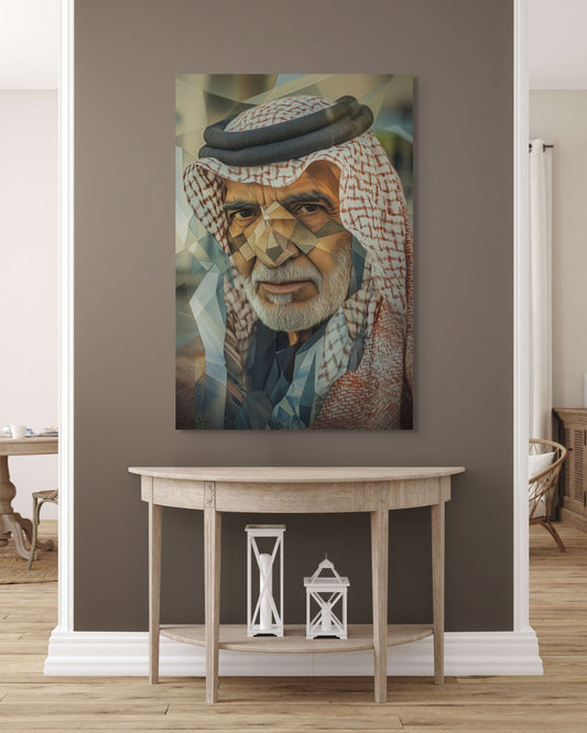 Striking Cubism portrait of an elderly Saudi man from Saudi Arabia – Flow Edition V4 by Safaya