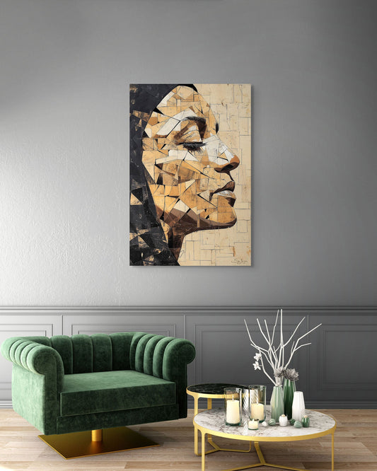 Striking Cubism portrait of an elderly Saudi woman from Saudi Arabia – Flow Edition V1 by Safaya