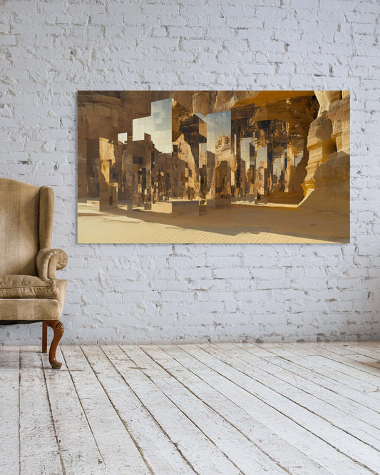 Bold Cubism-style artwork of Maraya, Saudi Arabia – Flow Edition V4 by Safaya