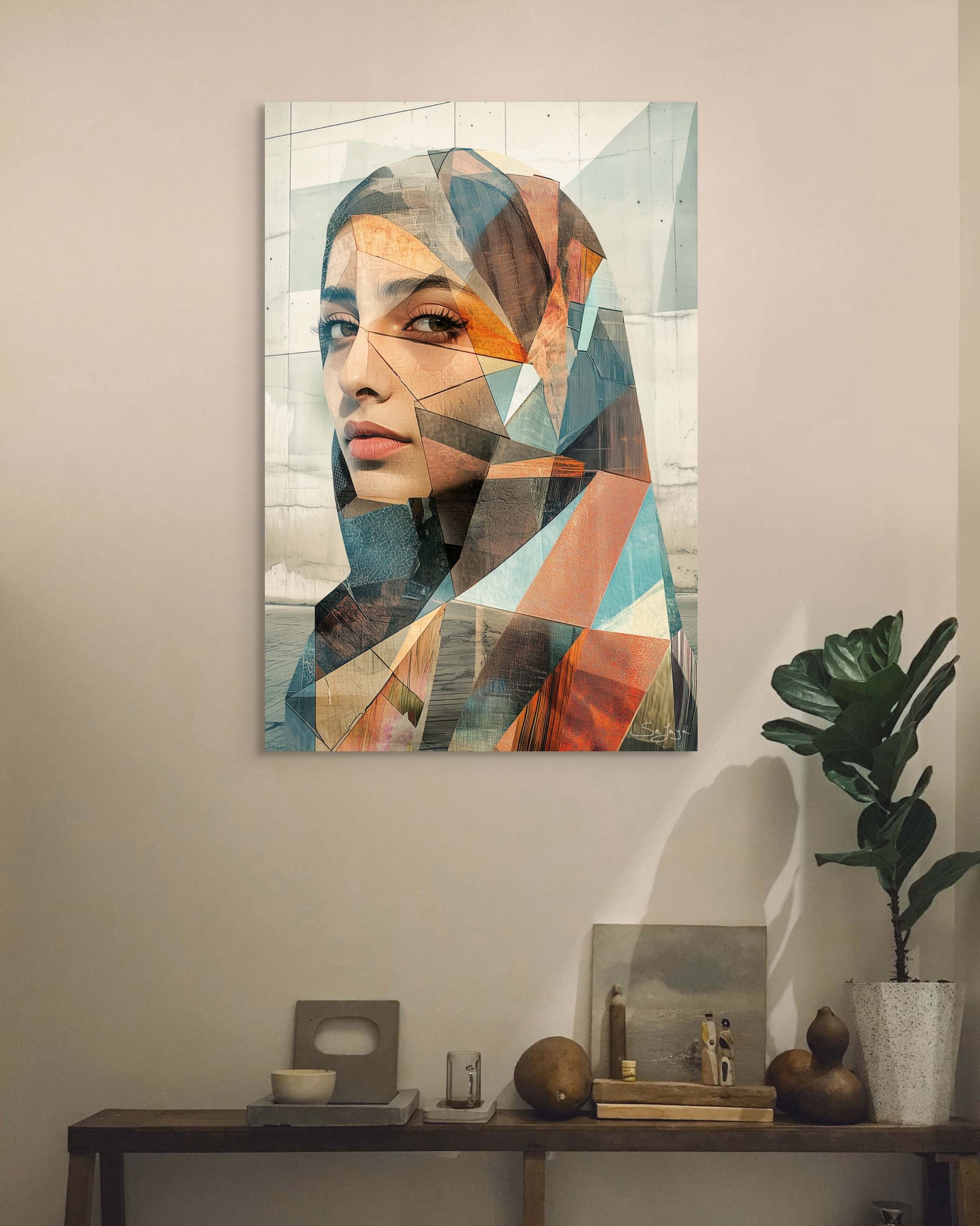 Striking Cubism portrait of a Saudi woman from Saudi Arabia – Flow Edition V3 by Safaya