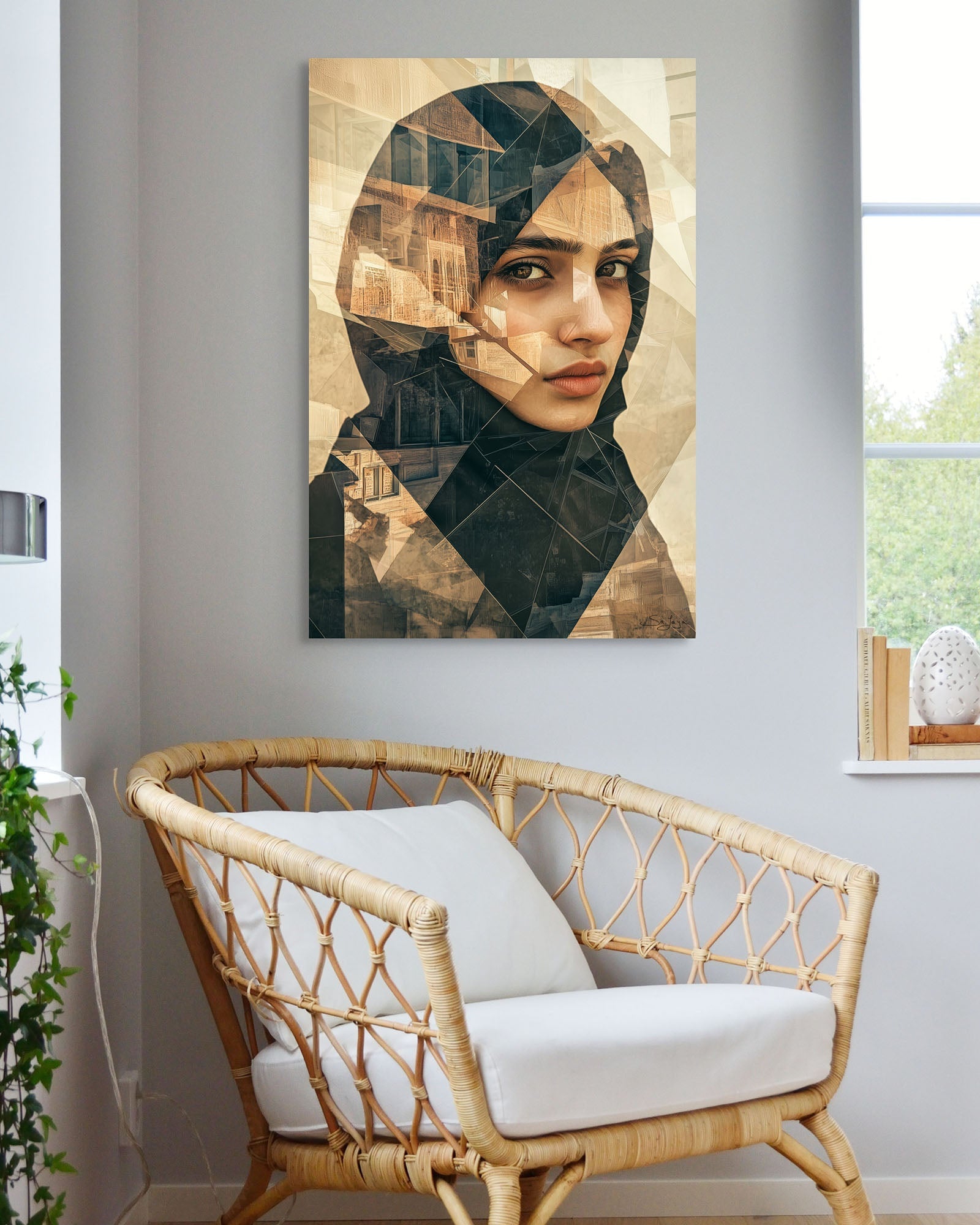 Striking Cubism portrait of a Saudi woman from Saudi Arabia – Flow Edition V6 by Safaya