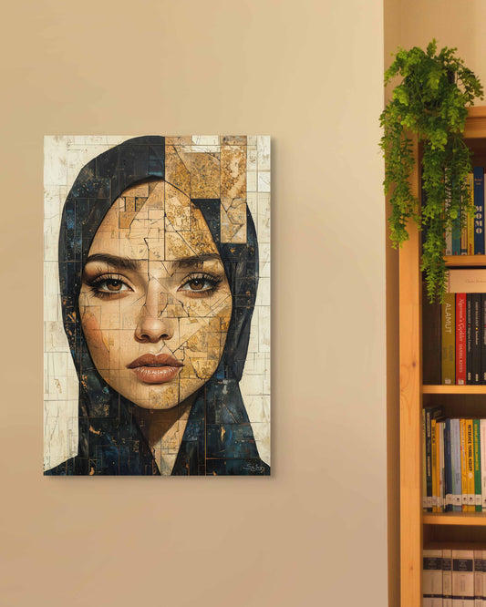 Striking Cubism portrait of a Saudi woman from Saudi Arabia – Flow Edition V8 by Safaya