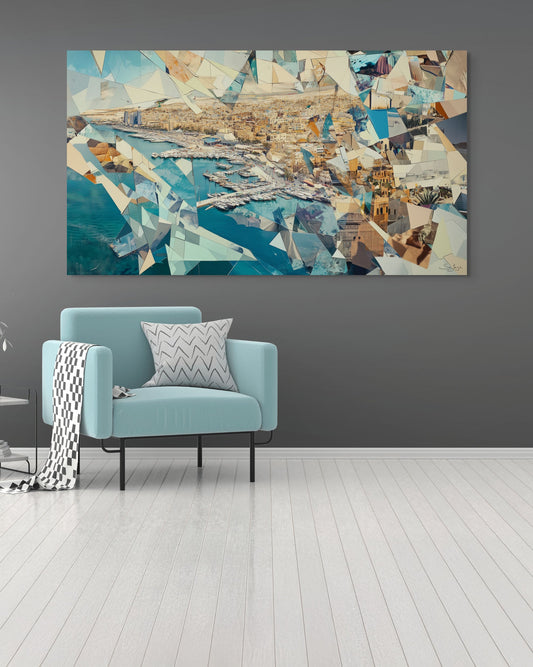 Bold Cubism-style artwork of Yanbu, Saudi Arabia – Crown Edition V1 by Safaya