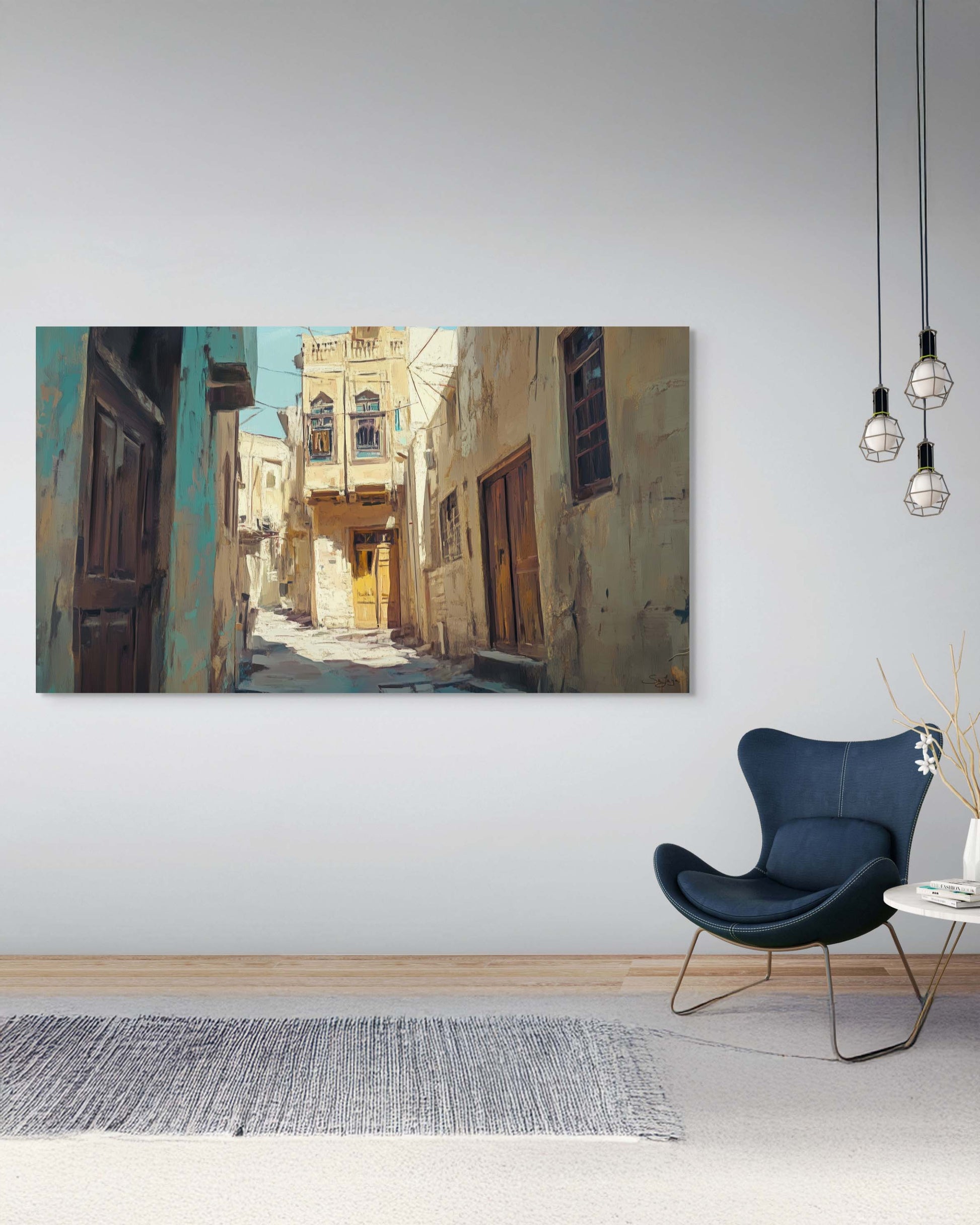 Elegant Impressionism-style artwork of Al Balad, Saudi Arabia – Flow Edition V2 by Safaya