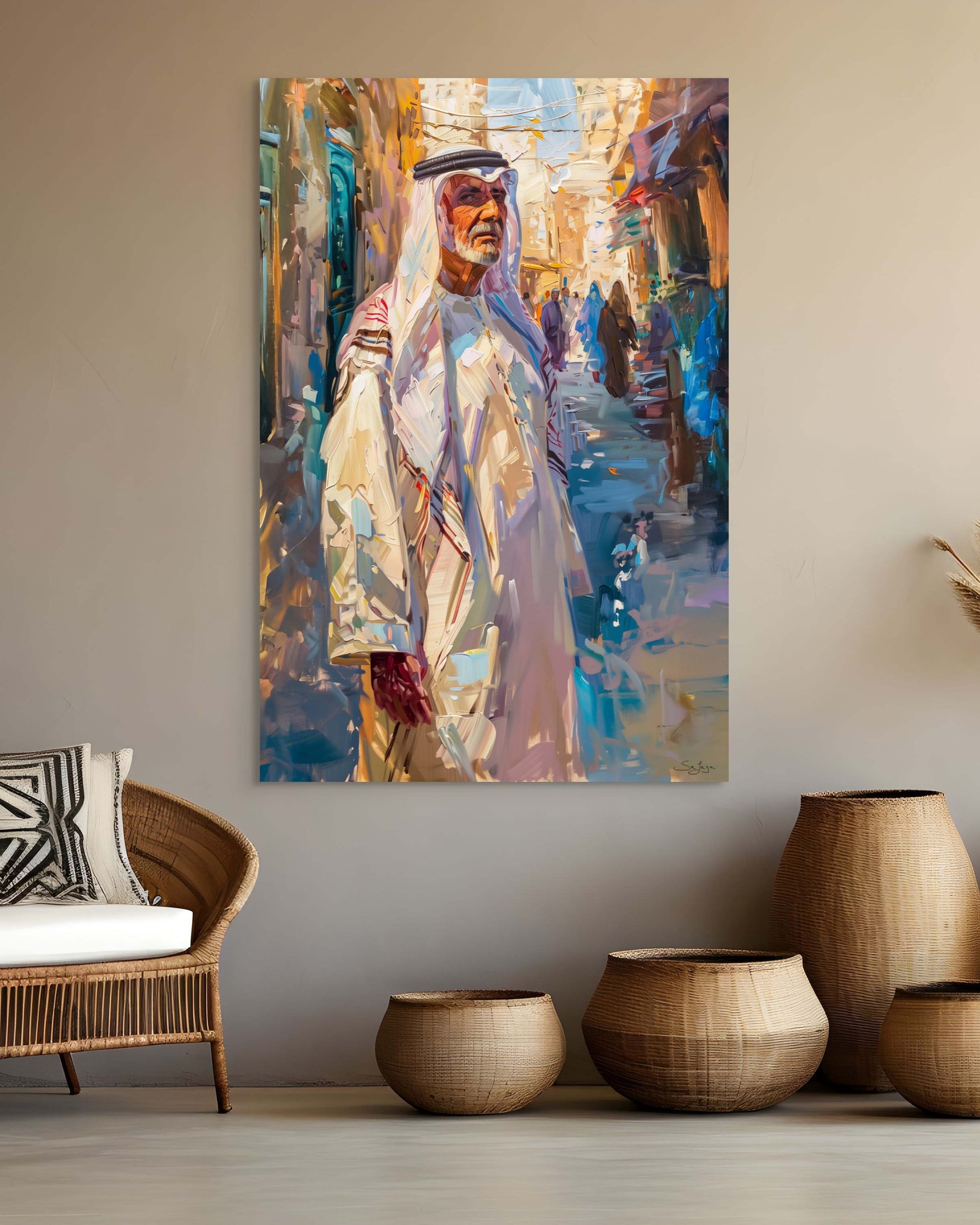 Refined Impressionism portrait of an elderly Saudi man from Saudi Arabia – Legacy Edition V4 by Safaya