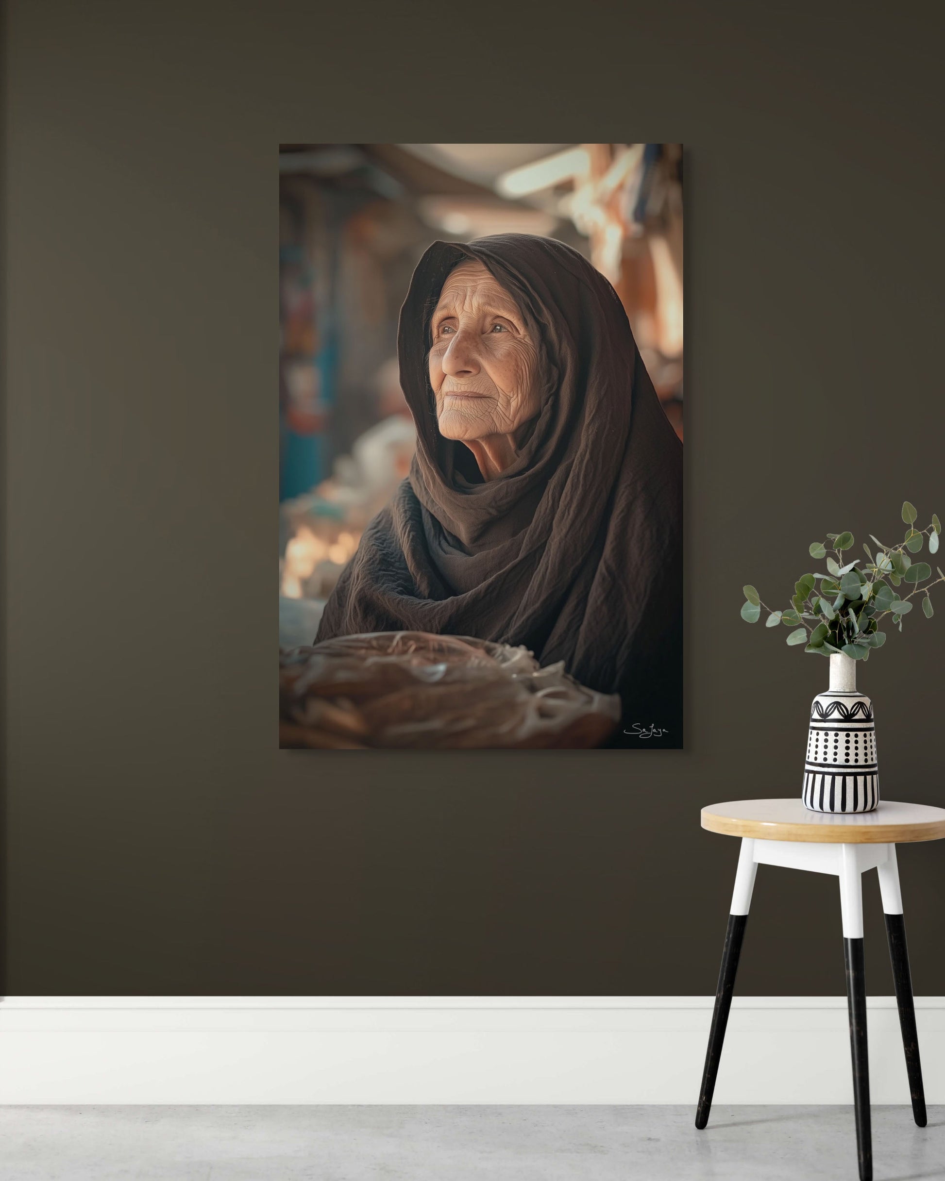 Graceful Impressionism portrait of an elderly Saudi woman from Saudi Arabia – Flow Edition V1 by Safaya