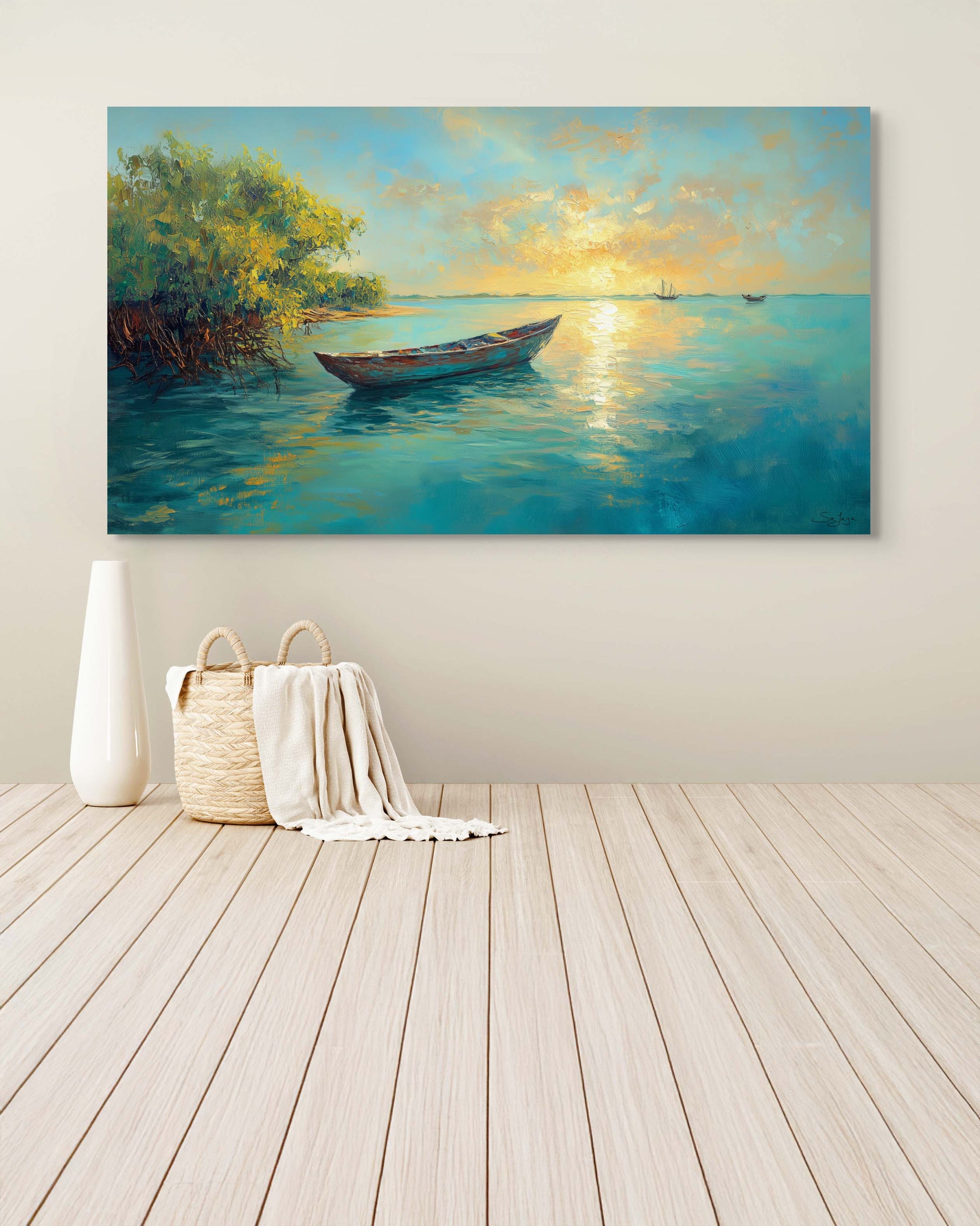 Captivating Impressionism-style artwork of Farasan Island, Saudi Arabia – Flow Edition V1 by Safaya