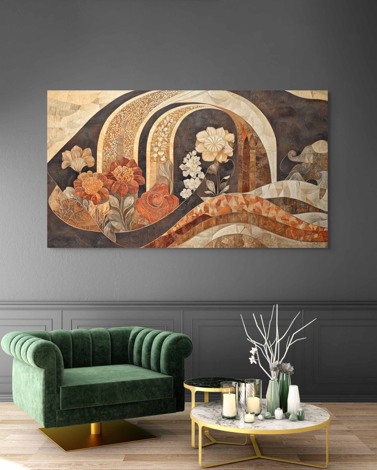 Elegant Nouveau Art depiction of Diriyah, Saudi Arabia – Flow Edition V3 by Safaya