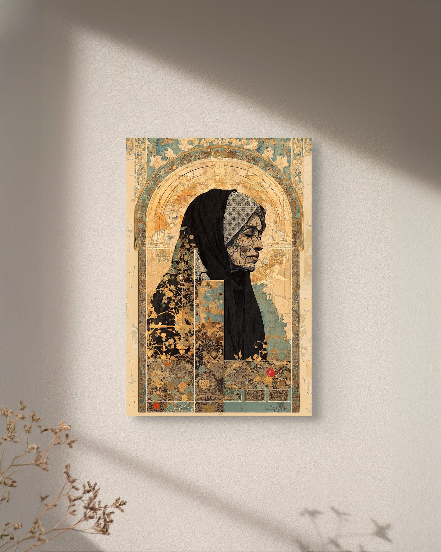 Elegant Nouveau Art portrait of an elderly Saudi woman from Saudi Arabia – Crown Edition V5 by Safaya