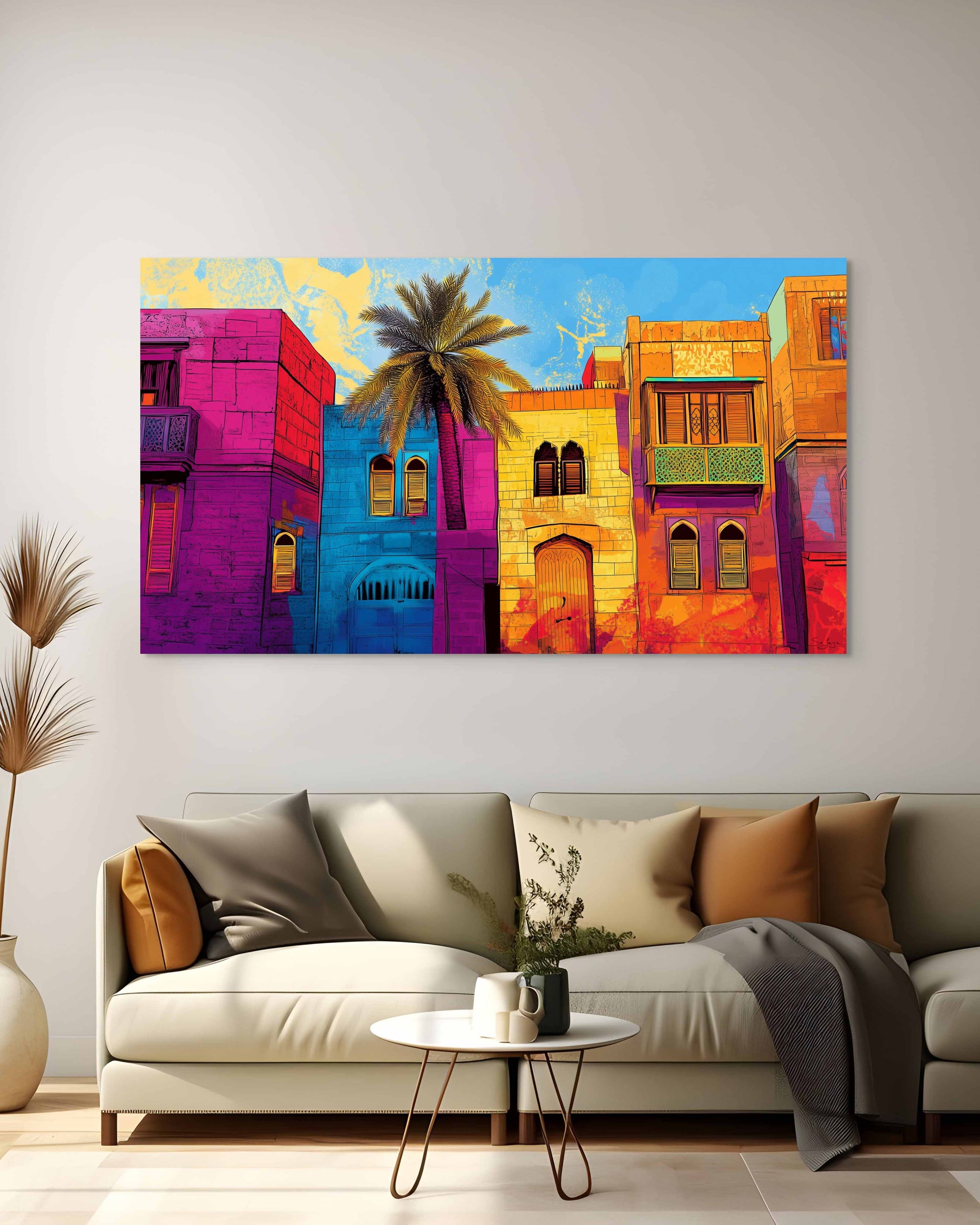 Vibrant Pop Art depiction of Al Balad, Saudi Arabia – Legacy Edition V2 by Safaya