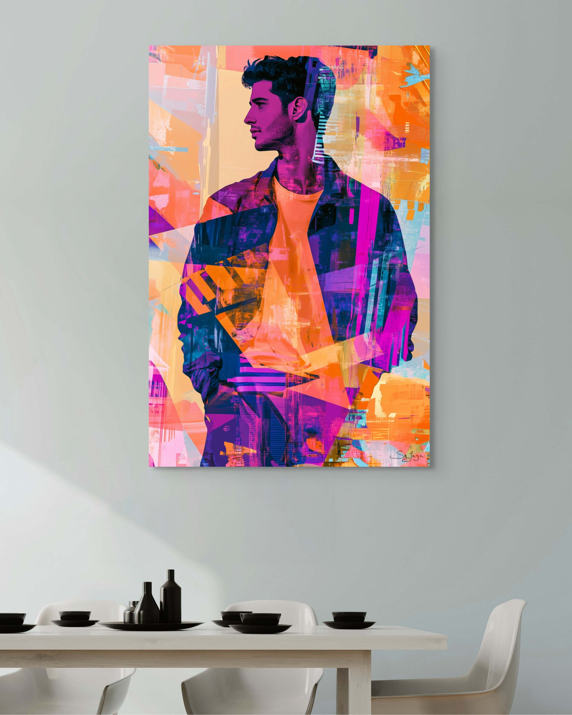 Vibrant Pop Art portrait of a Saudi man from Saudi Arabia – Flow Edition V1 by Safaya