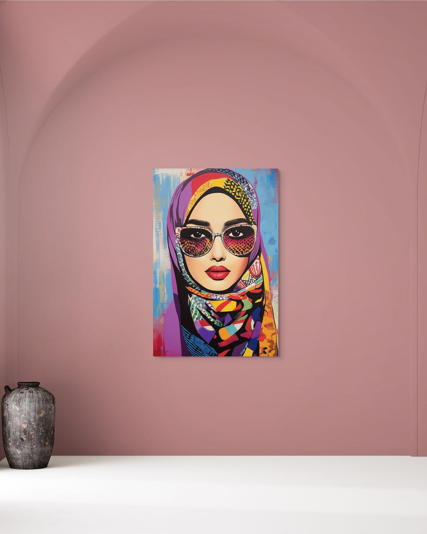 Vibrant Pop Art portrait of a Saudi woman from Saudi Arabia – Flow Edition V1 by Safaya