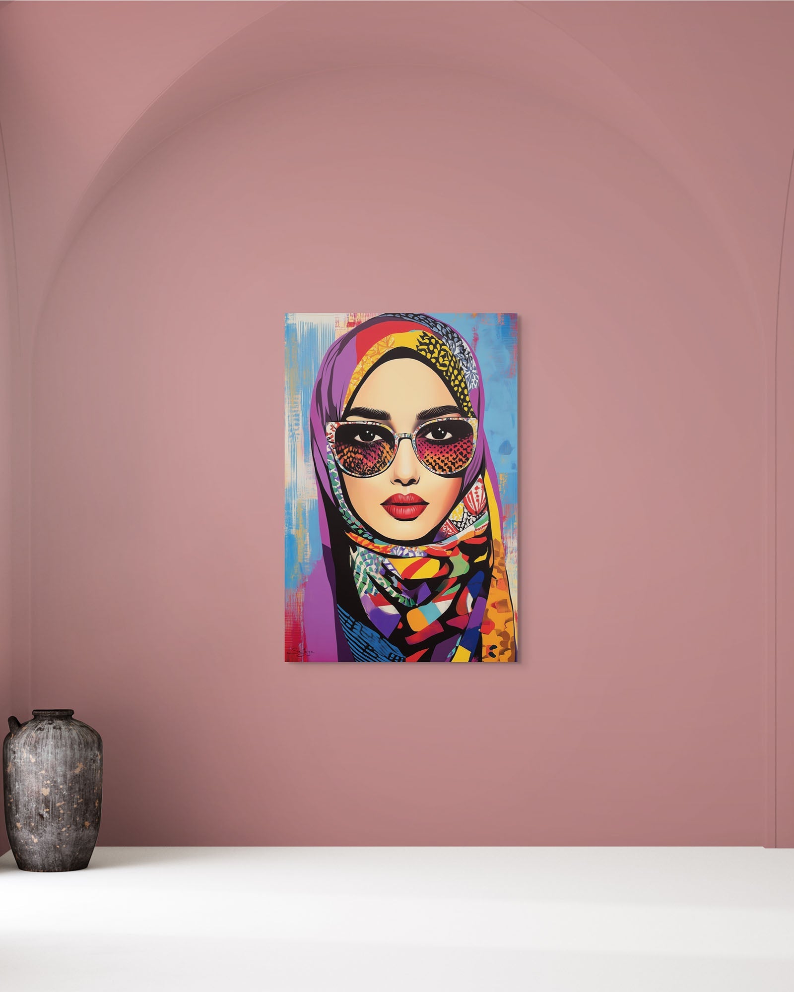 Vibrant Pop Art portrait of a Saudi woman from Saudi Arabia – Flow Edition V1 by Safaya