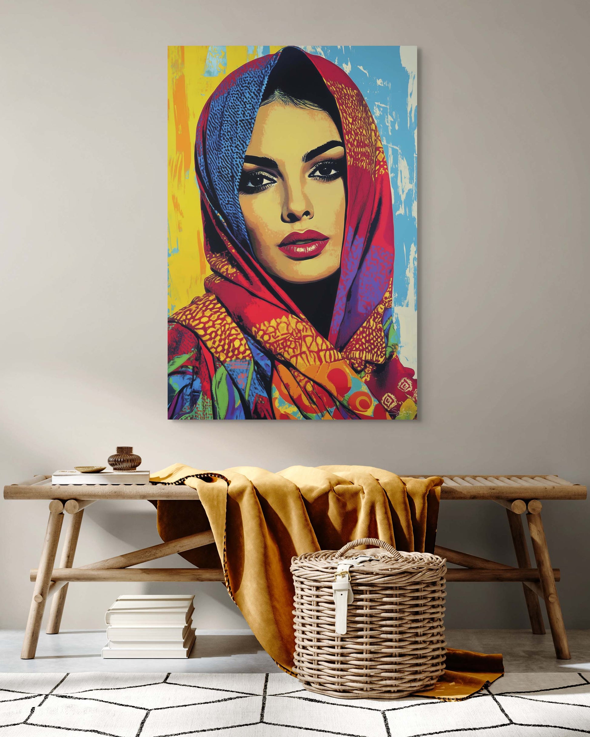 Vibrant Pop Art portrait of a Saudi woman from Saudi Arabia – Flow Edition V3 by Safaya
