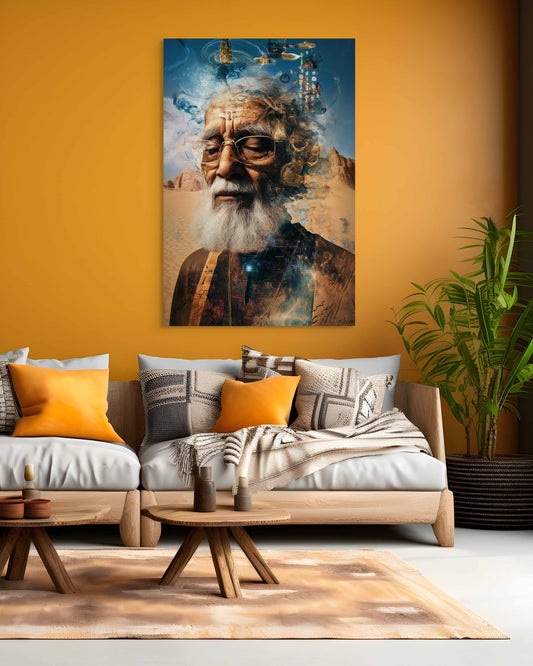 Dreamlike Surrealism portrait of an elderly Saudi man from Saudi Arabia – Flow Edition V1 by Safaya