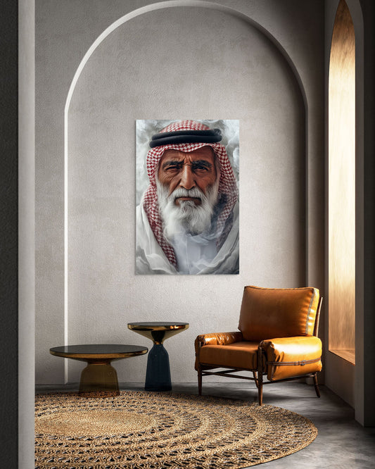 Dreamlike Surrealism portrait of an elderly Saudi man from Saudi Arabia – Flow Edition V3 by Safaya