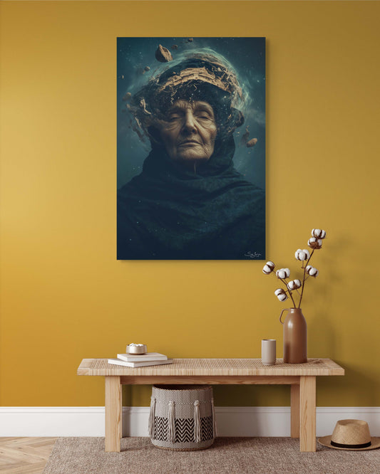 Dreamlike Surrealism portrait of an elderly Saudi woman from Saudi Arabia – Flow Edition V2 by Safaya