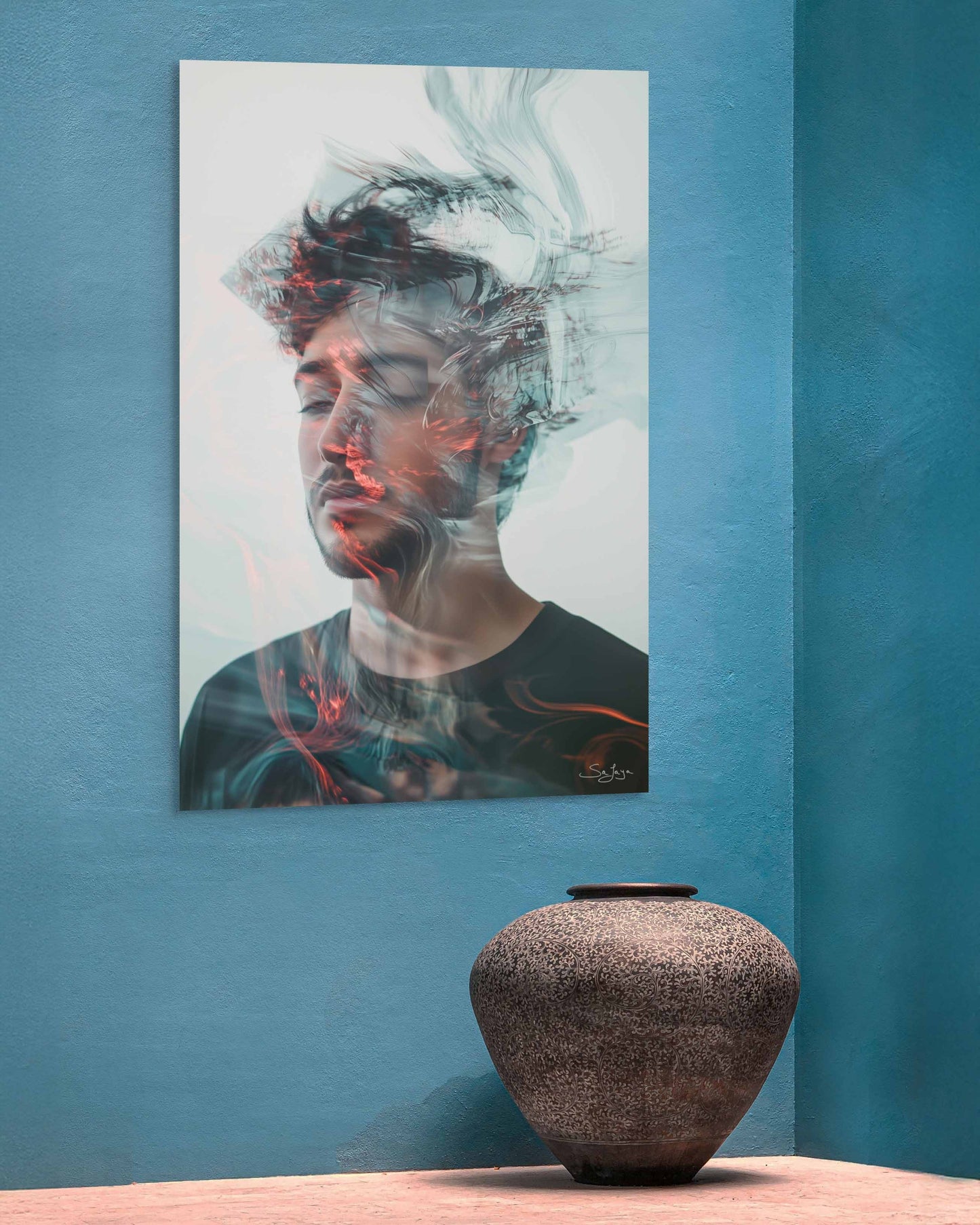 Dreamlike Surrealism portrait of a Saudi man from Saudi Arabia – Flow Edition V3 by Safaya