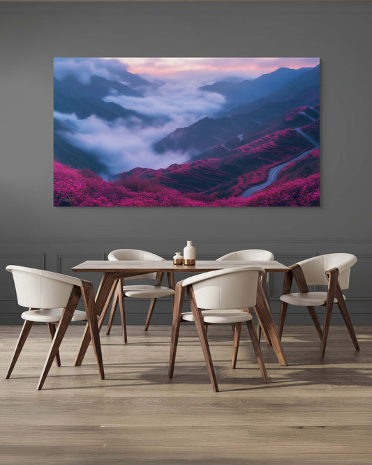 Dreamlike Surrealism artwork of Taif Mountains, Saudi Arabia – Flow Edition V1 by Safaya