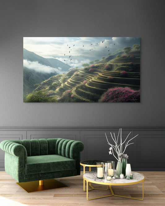 Dreamlike Surrealism artwork of Taif Mountains, Saudi Arabia – Flow Edition V4 by Safaya